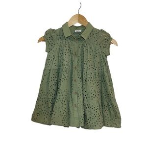 Girl’s Green Eyelet Boutique Dress, NWOT, 5